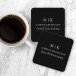 Porta-copo De Papel Quadrado Monograma mínimo ou adicionar logotipo preto<br><div class="desc">Portas copos modernas de papel minimalista. Preto e branco ou escolha as cores personalizadas. Perfeito para pequenas empresas, marcas de empresas, restauração, cafés de padaria, restaurantes e muito mais. Fácil de personalizar com suas iniciais de monograma, nome comercial e informações, cargo, slogan ou até mesmo adicionar seu logotipo ou design...</div>