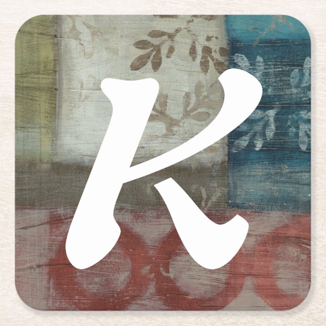 Porta-copo De Papel Quadrado Monograma | Patrimônio Abstrato II (Frente)