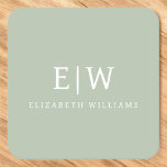 Porta-copo De Papel Quadrado Monograma Simples Profissional Elegante Minimalist<br><div class="desc">Apresentando nossa coleção profissional simples de monogramas minimalista: eleve seu estilo com sofisticação de eterno e elegância subestimada. Criada com muita atenção aos detalhes, esta coleção apresenta designs minimalistas adornados com seu monograma personalizado. Cada peça exumenta profissionalismo e refinamento, perfeito para fazer uma impressão duradoura em qualquer cenário. De artigos...</div>