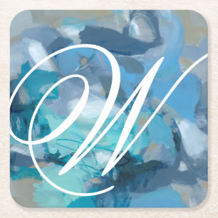 Porta-copo De Papel Quadrado Monograma   Tangido