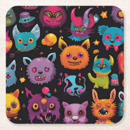 Porta-copo De Papel Quadrado Monstro maluco