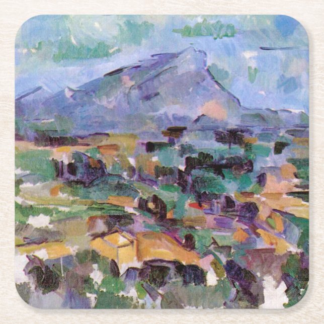 Porta-copo De Papel Quadrado Mont Sainte-Victoire, Paul Cezanne (Frente)