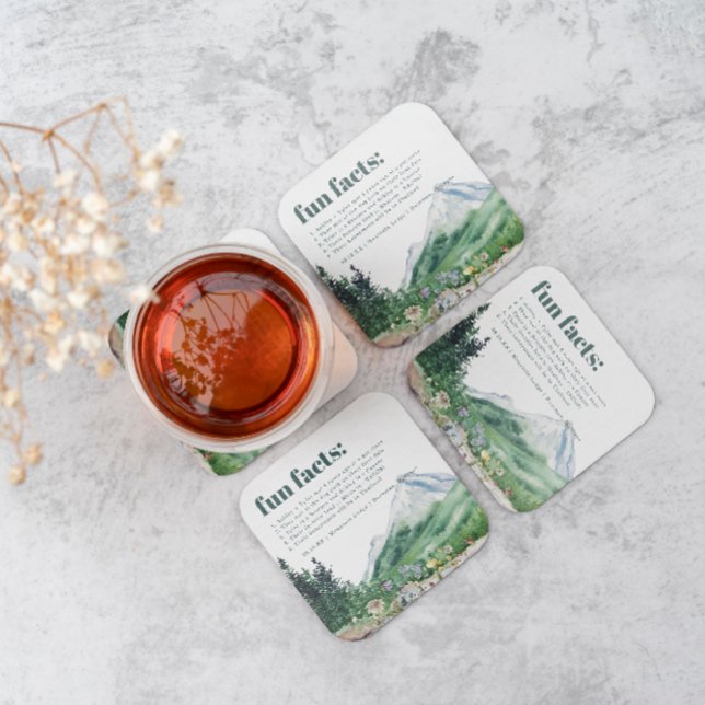 Porta-copo De Papel Quadrado Montanha Flor Selvagem | Casamento de fatos divert (Criador carregado)