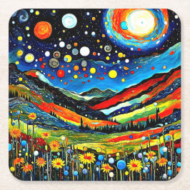 Porta-copo De Papel Quadrado Montanha Lua 4