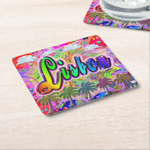 Porta-copo De Papel Quadrado Montanha-russa Lisbon Vista Express