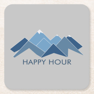 Porta-copo De Papel Quadrado Montanhas Feliz Hora