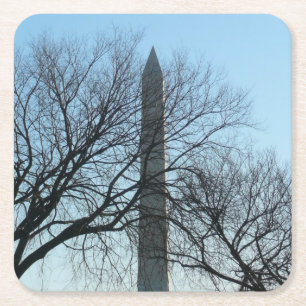 Porta-copo De Papel Quadrado Monumento a Washington em Fotografia Viagem de inv