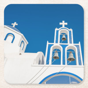 Porta-copo De Papel Quadrado Monumentos Igreja Grego Azul
