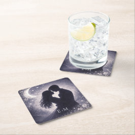 Porta-copo De Papel Quadrado Moonlit Grove Celestial Woodland Wedding