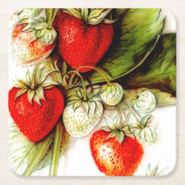 Porta-copo De Papel Quadrado Morango