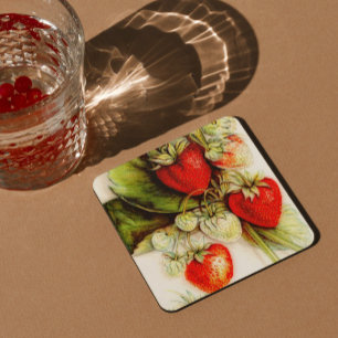 Porta-copo De Papel Quadrado Morango de vinagre