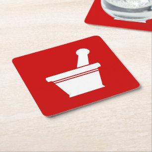 Porta-copo De Papel Quadrado Mortar e Pestle