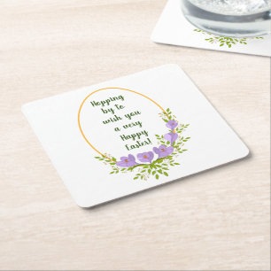 Porta-copo De Papel Quadrado Mortes de férias minimalistas Páscoa de flores de