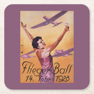 Porta-copo De Papel Quadrado Mostra da aviação no poster do Promo de Wagner d