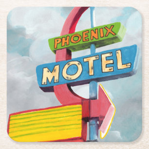 Porta-copo De Papel Quadrado Motel Phoenix Watercolor