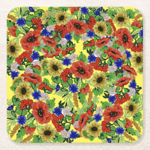 Porta-copo De Papel Quadrado Motif tradicional romeno, Motif tradicional romeno