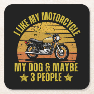 Porta-copo De Papel Quadrado Moto de Cachorro
