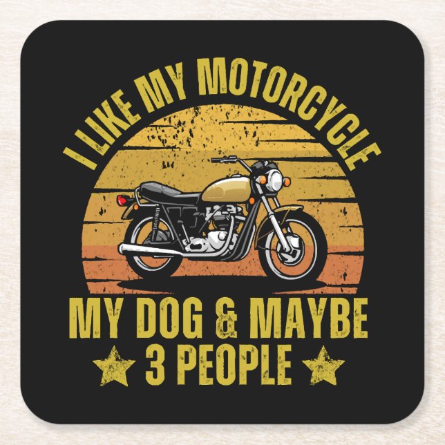 Porta-copo De Papel Quadrado Moto de Cachorro (Frente)