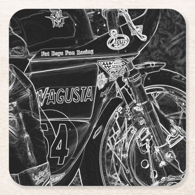 Porta-copo De Papel Quadrado Motociclo 1 (Frente)