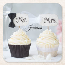 Mr. and Mrs. Bride and Groom Bridal Shower Napkins