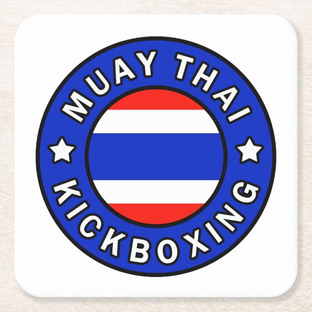 Porta-copo De Papel Quadrado Muay Thai (Frente)