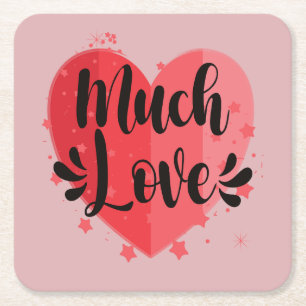 Porta-copo De Papel Quadrado Muito Amor, Grande Coração