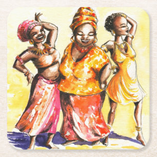 Porta-copo De Papel Quadrado Mulheres da dança