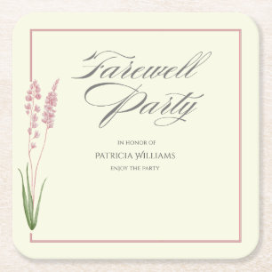 Porta-copo De Papel Quadrado Mulheres Elegantes Pastel Wildflower Farewell Part
