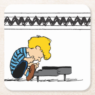 Porta-copo De Papel Quadrado Música Charlie Brown Schroeder