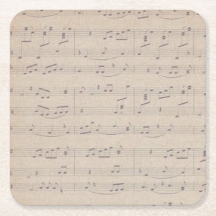 Porta-copo De Papel Quadrado Música musical musical de notas de folha de música