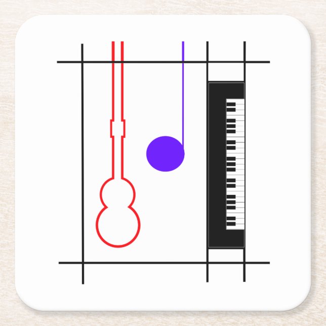 Porta-copo De Papel Quadrado Musikinstrument (Frente)