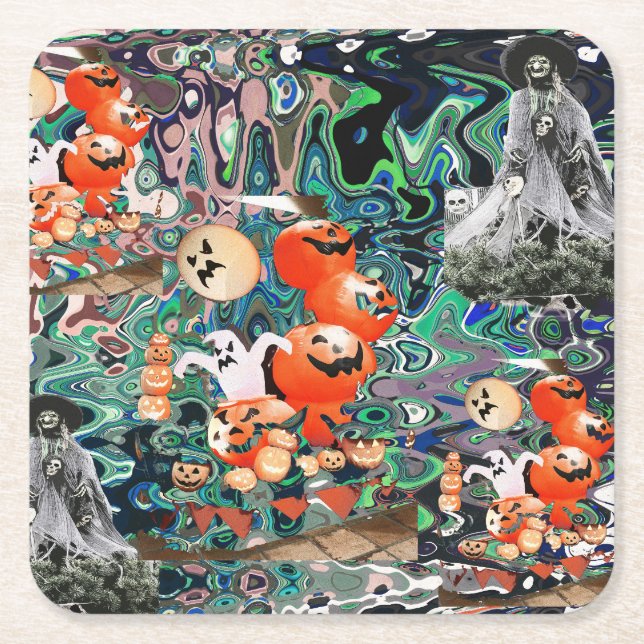 Porta-copo De Papel Quadrado My Super Halloween V2 (Frente)