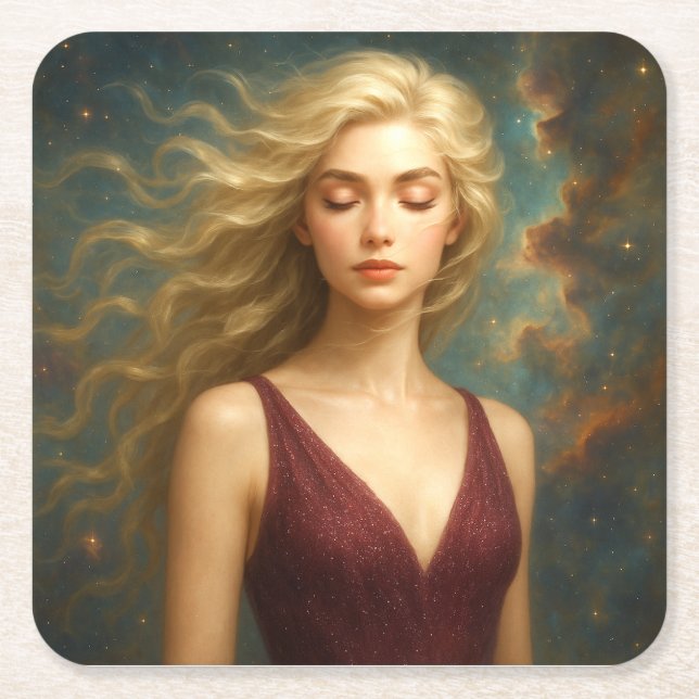 Porta-copo De Papel Quadrado Mystik Woman – Glasuntersetzer (Frente)