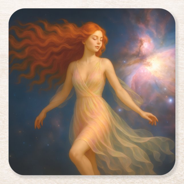 Porta-copo De Papel Quadrado Mystik Woman – Glasuntersetzer (Frente)