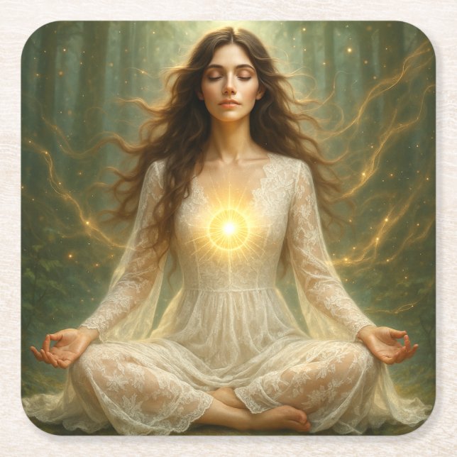 Porta-copo De Papel Quadrado Mystik Woman – Glasuntersetzer (Frente)