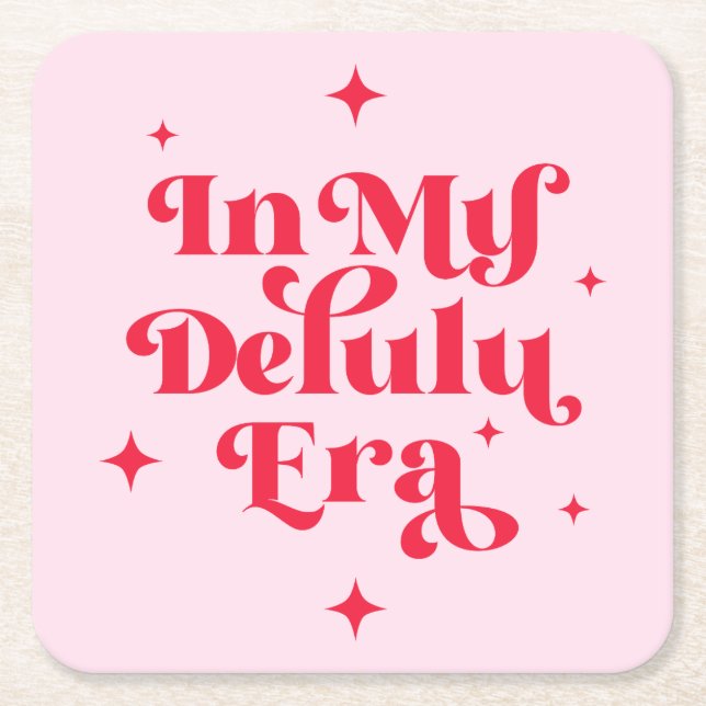 Porta-copo De Papel Quadrado Na Minha Era Delulu (Frente)