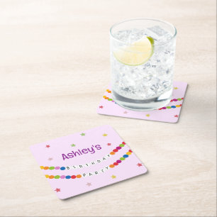 Porta-copo De Papel Quadrado Na minha Festa de aniversário da Era Bracelet de A