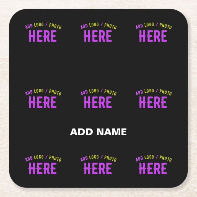 PORTA-COPO DE PAPEL QUADRADO NA MODA MODERNO PERSONALIZÁVEL NEGRO VERIFICADO CO (Frente)