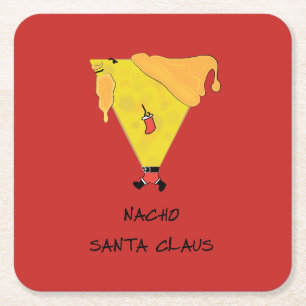 Porta-copo De Papel Quadrado Nacho Papai Noel