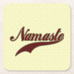Porta-copo De Papel Quadrado Namaste Elegante padrão espiral quadrado vermelho