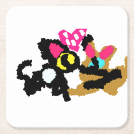 Porta-copo De Papel Quadrado Namorados de Kittens