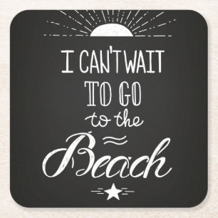 Porta-copo De Papel Quadrado Não pode esperar para ir à praia