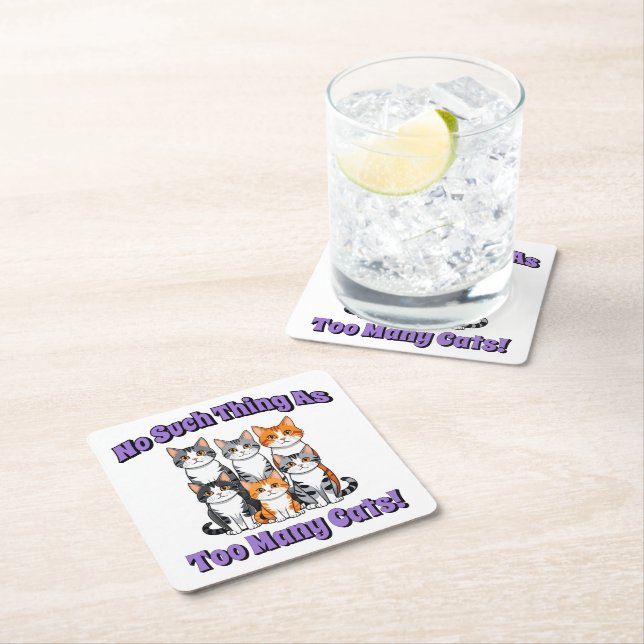 Porta-copo De Papel Quadrado Não, tal coisa como tantos gatos! (Insitu)