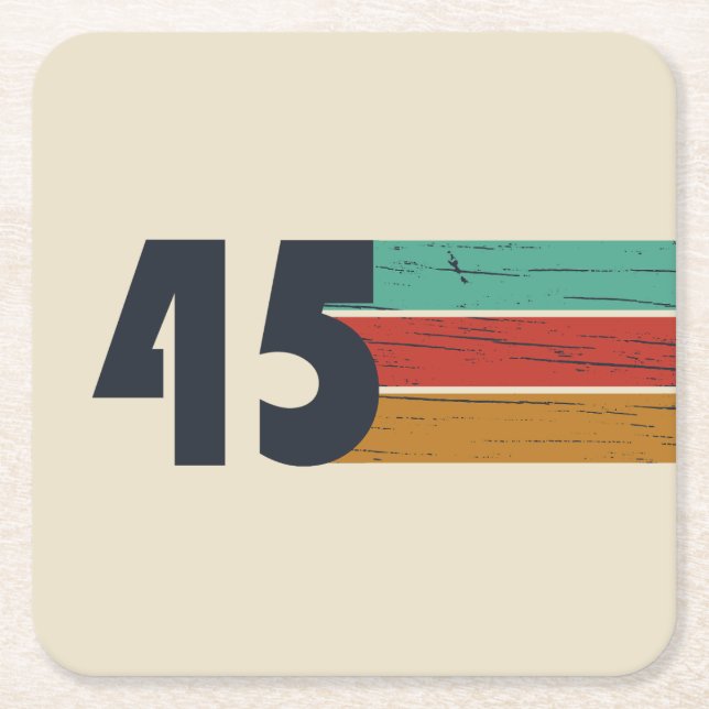 Porta-copo De Papel Quadrado Nascer em 1945. presentes de 80 de aniversário (Frente)