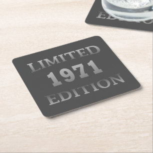Porta-copo De Papel Quadrado Nascida em 1971 festa de aniversário moderna e ele