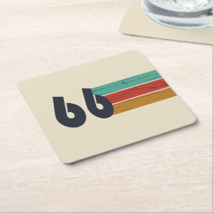 Porta-copo De Papel Quadrado Nascido em 1966 edição de aniversário de 60 anos