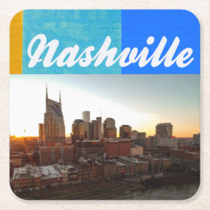 Porta-copo De Papel Quadrado Nashville Tennessee City Scape Beauful