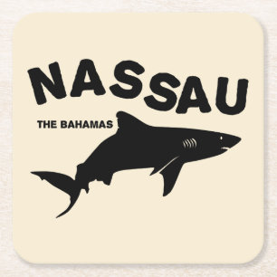 Porta-copo De Papel Quadrado Nassau - Camisa-T de mergulho de tubarão das Baham