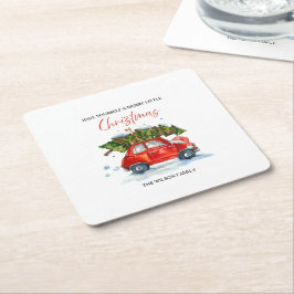 Porta-copo De Papel Quadrado Natais vintages Personalizados Nápoles - Carro Ver