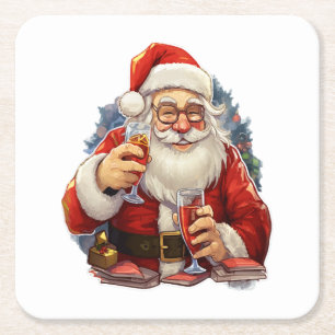 Porta-copo De Papel Quadrado Natal